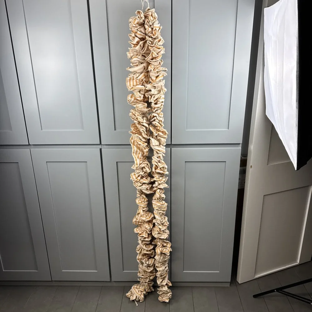 Fall & Thanksgiving Garland Decor Orange White Burlap NWT 72x4